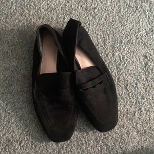 Suede Square-toe Loafers